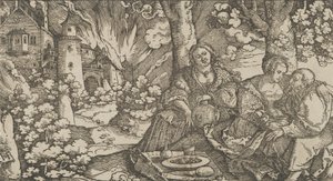 Lot og hans døtre, ca. 1530. af Hans Schäufelein the Elder