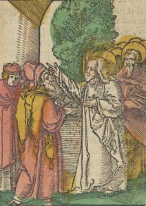 Lignelse om farisæerne og skatteopkræveren, fra Das Plenarium, 1517. af Hans Schäufelein the Elder