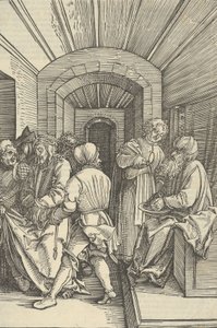 Pilatus vasker sine hænder, fra spejl af vor Herre Jesu Kristi lidenskab, 1507. af Hans Schäufelein the Elder