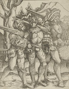 Tre soldater med musketter, ca. 1511-15. af Hans Schäufelein the Elder