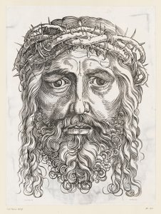 Stort hoved af Kristus med tornekrone af Hans Sebald (after) Beham