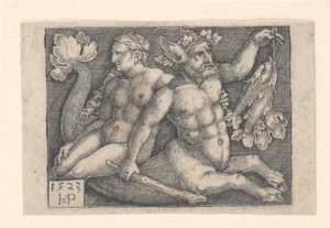 En triton og en nymfe af Hans Sebald Beham