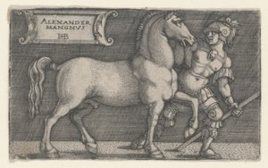 Alexander den Store Leading Bucephalus, ca. 1531-1550 (gravering) af Hans Sebald Beham