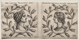 Buster af kejser Trajan og Domitia Calvilla af Hans Sebald Beham