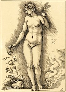 Ceres, strøer frugter af Hans Sebald Beham