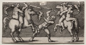 Tre mænds kamp af Hans Sebald Beham