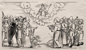 Strid mellem Luther og en katolsk teolog af Hans Sebald Beham