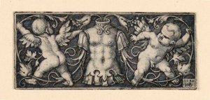 Frise med Cuirass i midten, flankeret af Two Genii af Hans Sebald Beham
