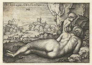 Sankt Johannes Chrysostomus som eremit i ørkenen af Hans Sebald Beham
