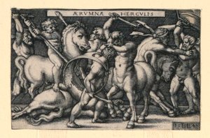 Hercules kæmper mod kentaurerne af Hans Sebald Beham