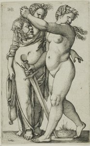 Judith går til venstre, og hendes tjener af Hans Sebald Beham
