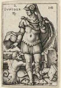 Jupiter, planche to fra De syv planeter med stjernetegnene af Hans Sebald Beham