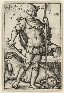 Mars, planche tre fra De syv planeter med stjernetegnene af Hans Sebald Beham