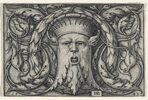 Mascaron, 1543 (gravering på lagt papir) af Hans Sebald Beham