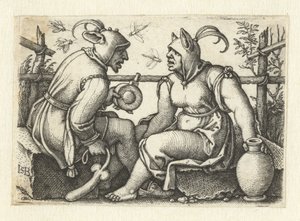 Nar med fallus og kvindelig nar af Hans Sebald Beham