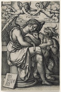 Tålmodighed (Die Geduld), 1540 (gravering på bindet papir) af Hans Sebald Beham