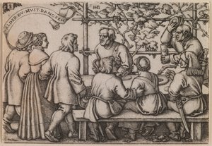 "Bøndernes fest" fra serien "Bøndernes fest eller de tolv måneder" af Hans Sebald Beham