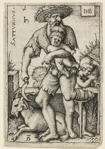Saturn, planche 1 fra De syv planeter med stjernetegnene af Hans Sebald Beham