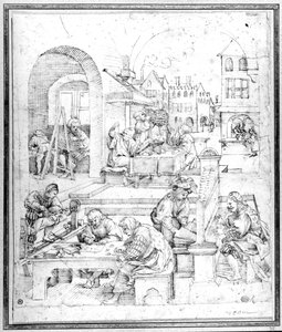 Videnskab, kunst og handel (pen og blæk) af Hans Sebald Beham