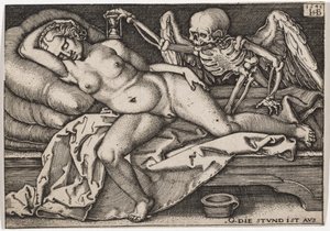 Sovende pige og død, 1548 af Hans Sebald Beham