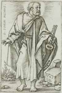 Sankt Peter, plade 1 fra De Tolv Apostle af Hans Sebald Beham