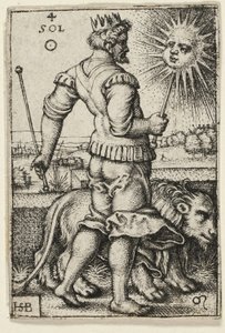 Sol, plade fire fra The Seven Planets with the Zodiacs af Hans Sebald Beham