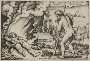 The Death of Hercules, fra The Labours of Hercules, 1548 af Hans Sebald Beham