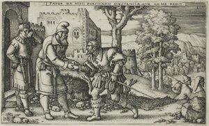 The Departure of the Prodigal Son, første del af The History of the Prodigal Son af Hans Sebald Beham