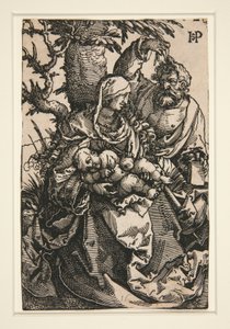 Den hellige familie under et træ af Hans Sebald Beham