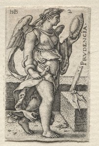 Kundskaben om Gud og de syv kardinaldyder: Forsigtighed - Prudencia. af Hans Sebald Beham