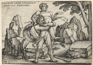 Herkules knuser Antaeus af Hans Sebald Beham
