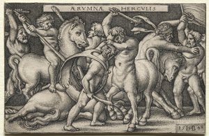 Herkules besejrer kentaurerne af Hans Sebald Beham