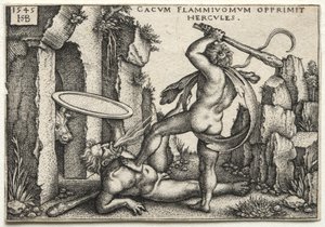 Herkules dræber kæmpen Cacus af Hans Sebald Beham