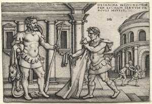 Herkules modtager tøjet, der er gennemvædet af Nessuss