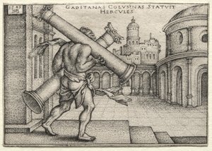 The Labours of Hercules: Hercules and the Columns of Gades af Hans Sebald Beham