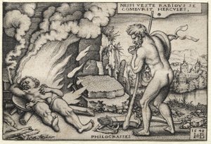 The Labors of Hercules: Hercules on his Pyre af Hans Sebald Beham