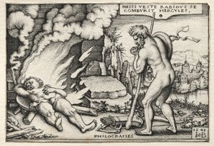 The Labors of Hercules: Hercules on his Pyre af Hans Sebald Beham