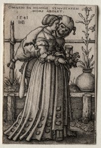 The Lady of Death maskerer sig som et fjols, 1541. af Hans Sebald Beham