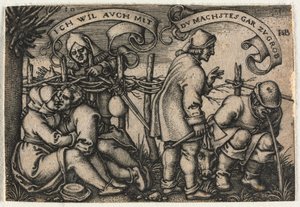 Bondebrylluppet eller de tolv måneder: nr. 10 af Hans Sebald Beham