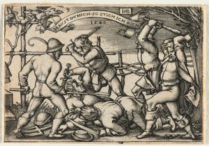 Bondebrylluppet eller de tolv måneder: nr. 9 af Hans Sebald Beham
