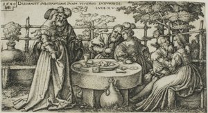 Den fortabte søn spilder sin formue, plade to fra The History of the Prodigal Son af Hans Sebald Beham