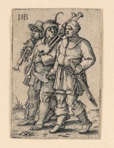 Bryllupsoptoget: Tre musikere af Hans Sebald Beham