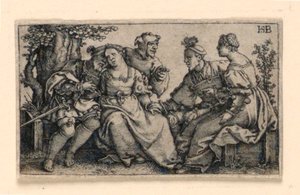 To Par og Buffonen af Hans Sebald Beham