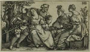 To Par og Buffonen af Hans Sebald Beham