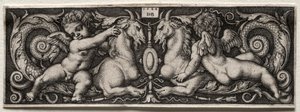To Genii, 1544. af Hans Sebald Beham