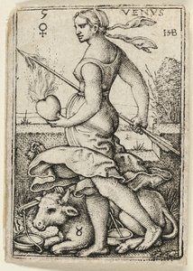 Venus, planche fem fra De syv planeter med stjernetegnene af Hans Sebald Beham