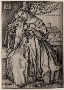 Jomfru med papegøjen af Hans Sebald Beham