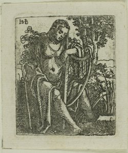 Kvinde med en harpe af Hans Sebald Beham