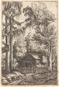 Landskab med udsigt over en bondehytte, 1551.