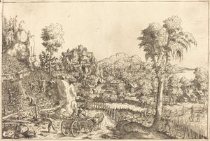 Landskab med en vingård, 1559. af Hans Sebald Lautensack